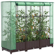 Vidaxl Planter élevé avec Kashoes 120x40x123 cm Rattanlook - afbeelding 1