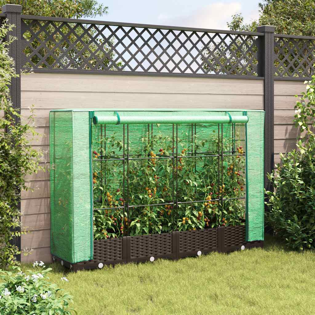 Vidaxl Planter élevé avec Kashoes 160x40x123 cm Rattanlook