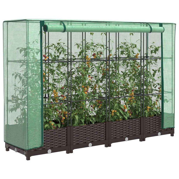 Vidaxl Planter élevé avec Kashoes 160x40x123 cm Rattanlook