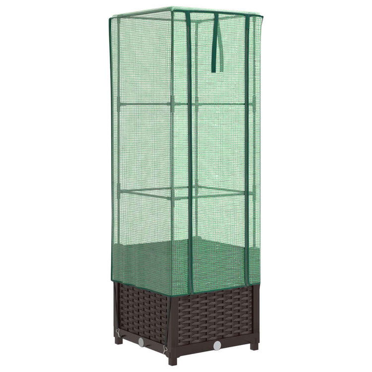 Vidaxl Planter élevé avec Kashoes 40x40x139 cm Rattanlook