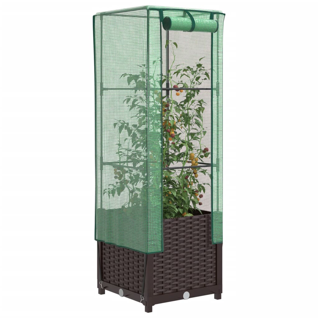 Vidaxl Planter élevé avec Kashoes 40x40x139 cm Rattanlook