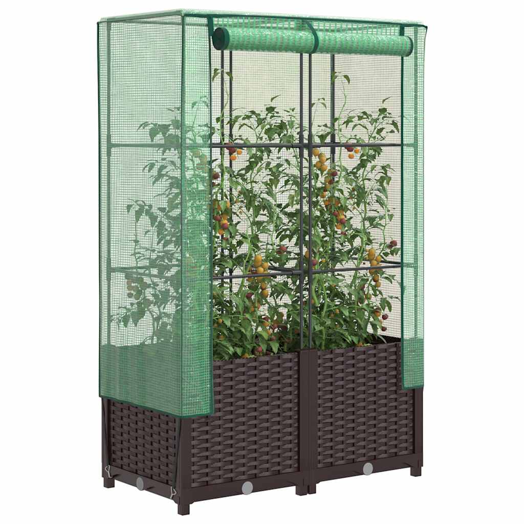 Vidaxl Planter élevé avec Kashoes 80x40x138 cm Rattanlook