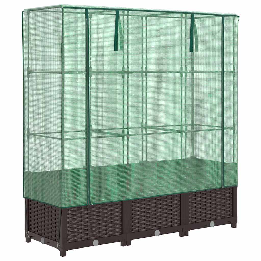 Vidaxl Planter élevé avec Kashoes 120x40x138 cm Rattanlook