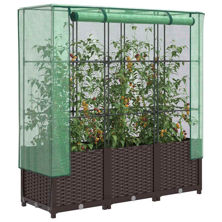 Vidaxl Planter élevé avec Kashoes 120x40x138 cm Rattanlook