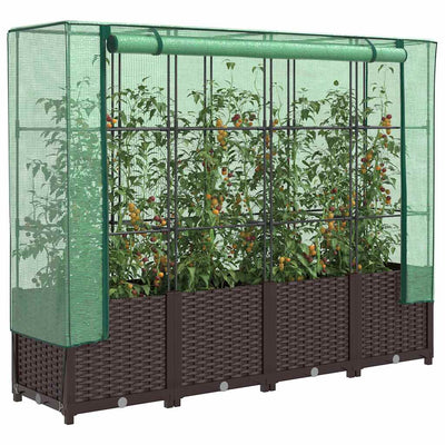 Vidaxl Planter élevé avec Kashoes 160x40x138 cm Rattanlook