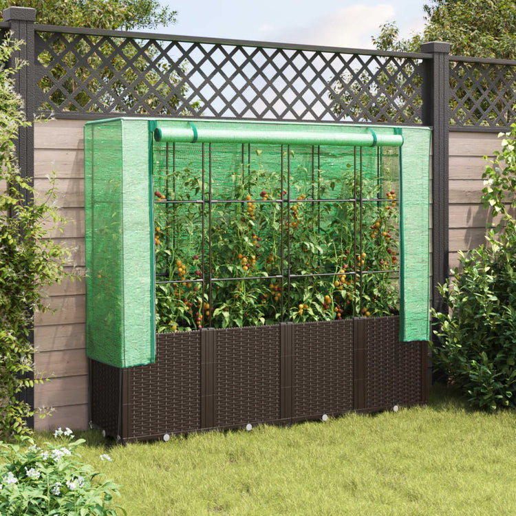 Vidaxl Planter élevé avec Kashoes 160x40x153 cm Rattanlook