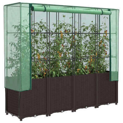 Vidaxl Planter élevé avec Kashoes 160x40x153 cm Rattanlook