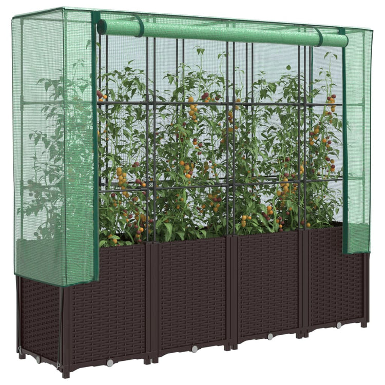 Vidaxl Planter élevé avec Kashoes 160x40x153 cm Rattanlook