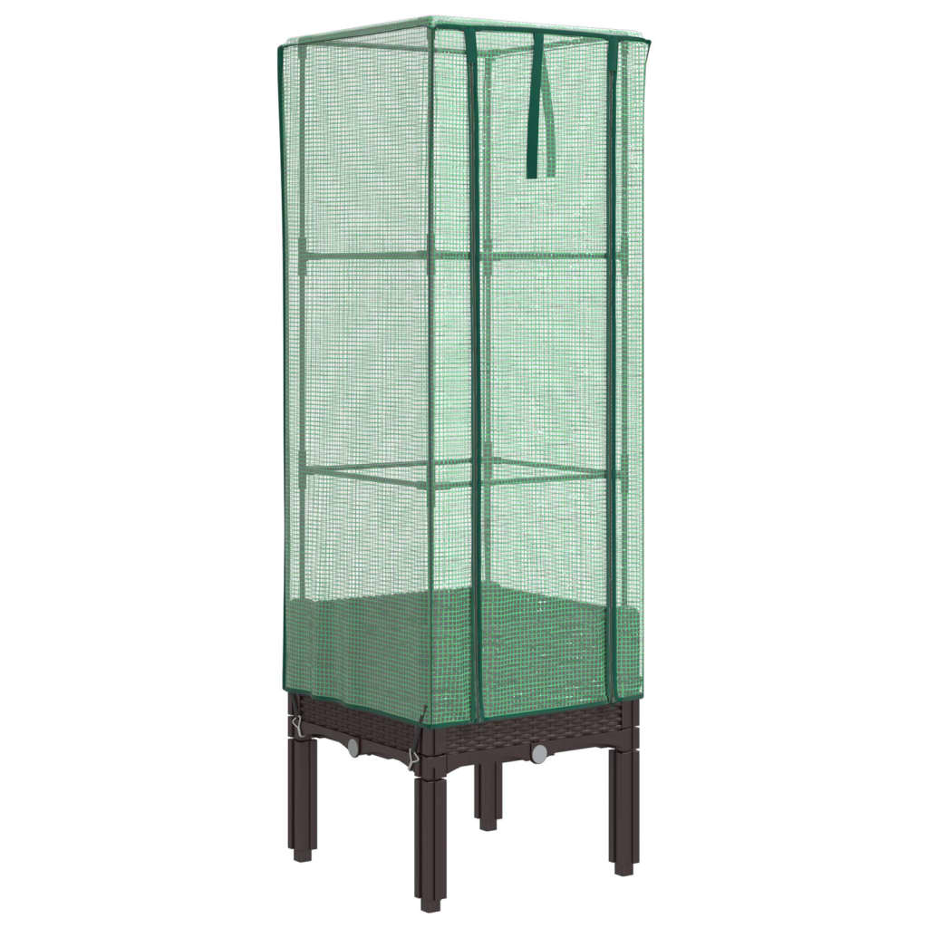 Vidaxl Planter élevé avec Kashoes 40x40x140 cm Rattanlook
