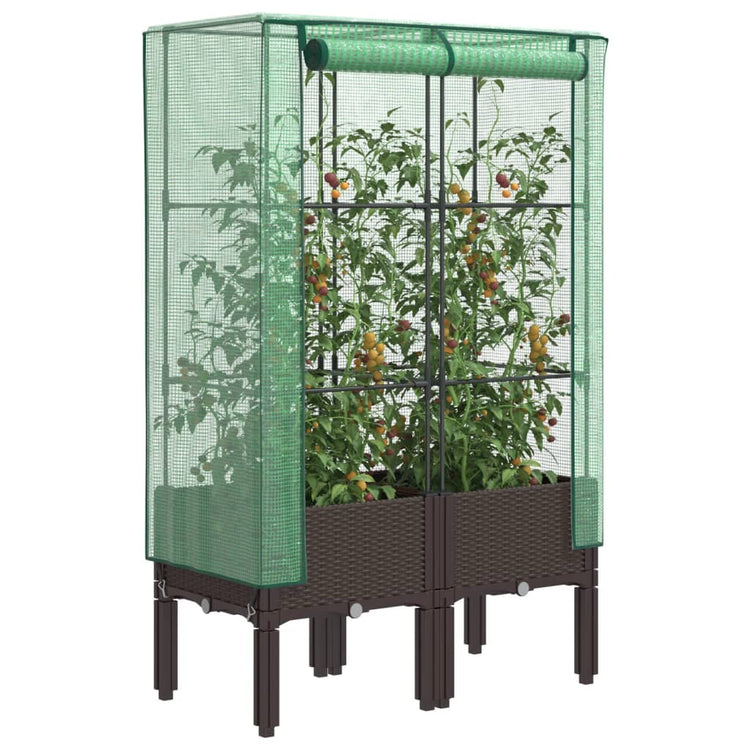 Vidaxl Planter élevé avec Kashoes 80x40x140 cm Rattanlook