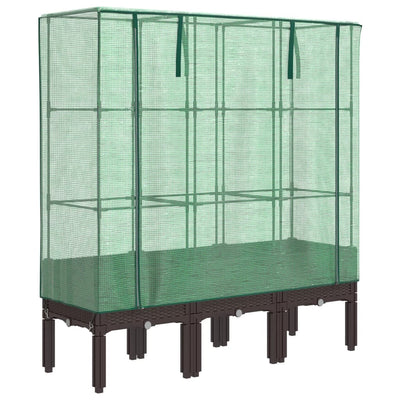 Vidaxl Planter élevé avec Kashoes 120x40x140 cm Rattanlook