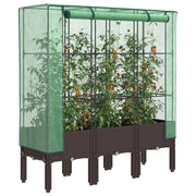 Vidaxl Planter élevé avec Kashoes 120x40x140 cm Rattanlook - afbeelding 1