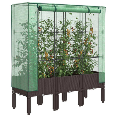 Vidaxl Planter élevé avec Kashoes 120x40x140 cm Rattanlook