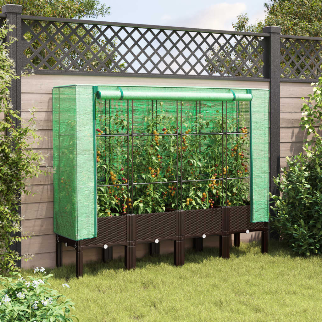 Vidaxl Planter élevé avec Kashoes 160x40x140 cm Rattanlook