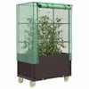 Planteur vidaxl élevé avec couverture et roues 80x50x182 cm rattanlook