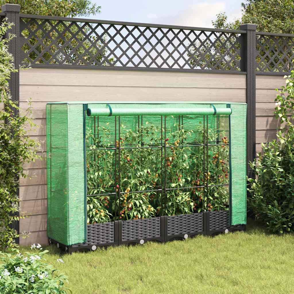 Vidaxl Planter élevé avec Kashoes 160x40x123 cm Rattanlook