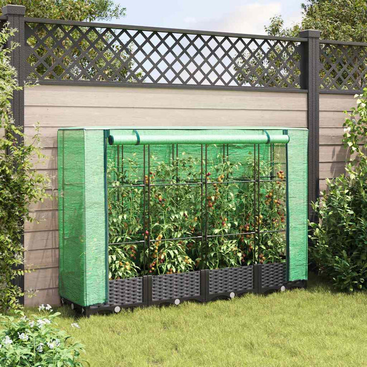 Vidaxl Planter élevé avec Kashoes 160x40x123 cm Rattanlook