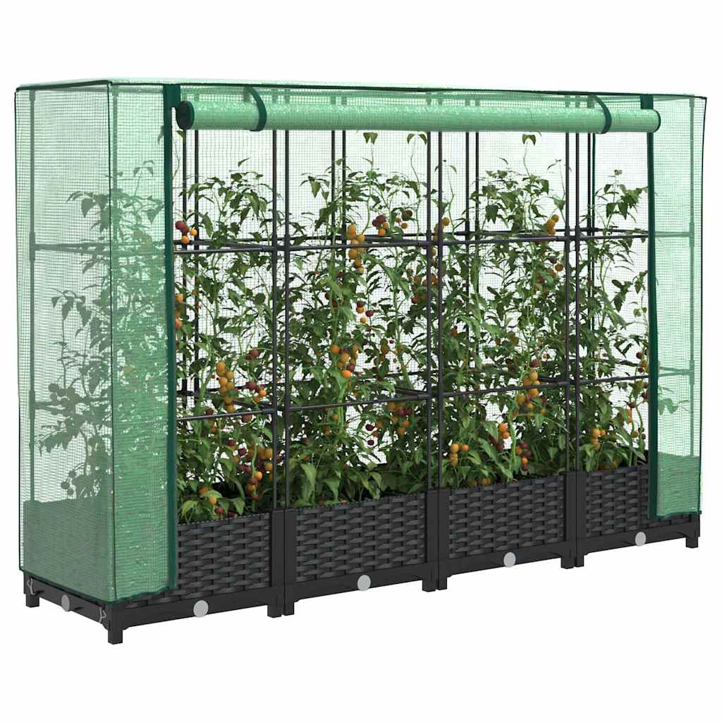 Vidaxl Planter élevé avec Kashoes 160x40x123 cm Rattanlook