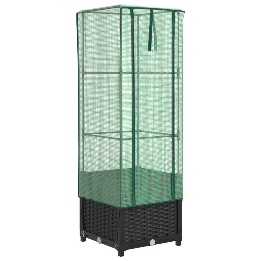 Vidaxl Planter élevé avec Kashoes 40x40x139 cm Rattanlook