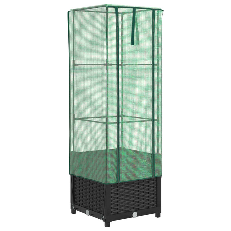 Vidaxl Planter élevé avec Kashoes 40x40x139 cm Rattanlook