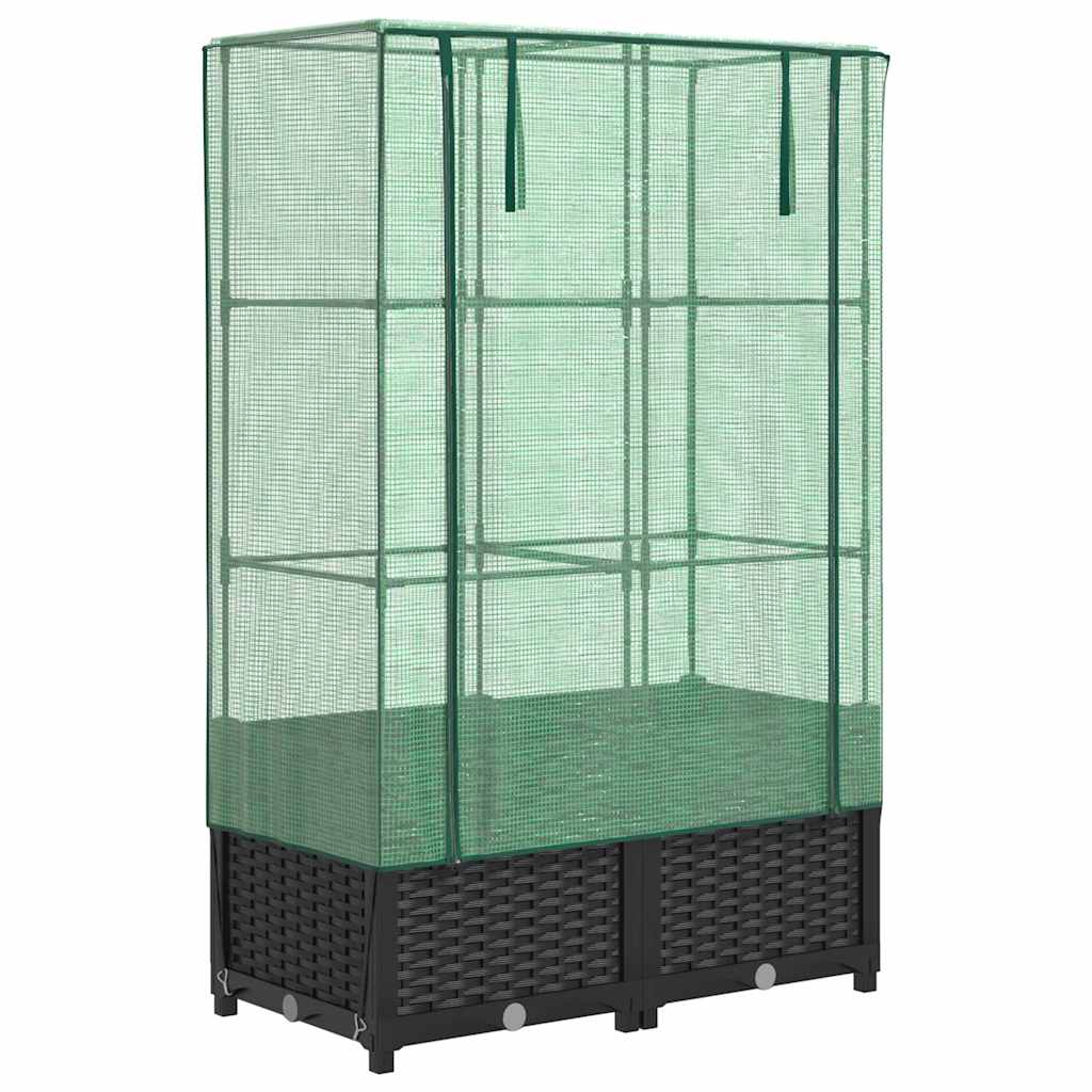 Vidaxl Planter élevé avec Kashoes 80x40x138 cm Rattanlook
