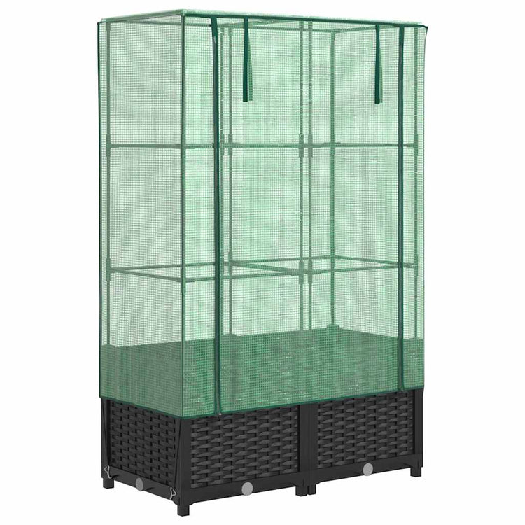 Vidaxl Planter élevé avec Kashoes 80x40x138 cm Rattanlook
