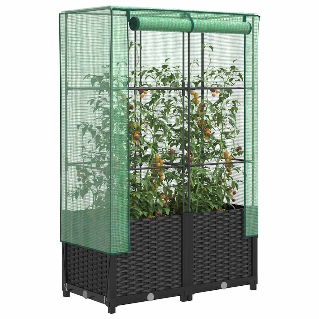 Vidaxl Planter élevé avec Kashoes 80x40x138 cm Rattanlook