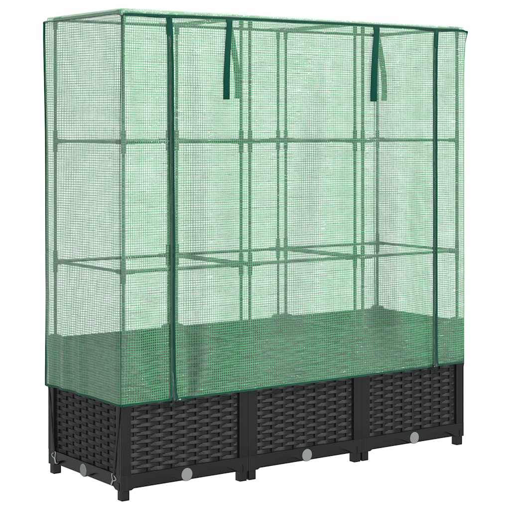 Vidaxl Planter élevé avec Kashoes 120x40x138 cm Rattanlook