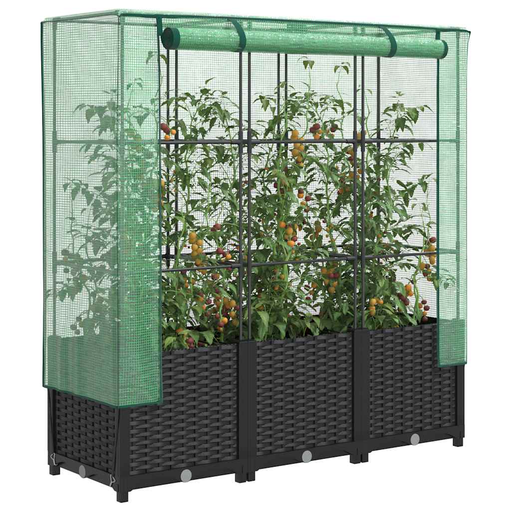 Vidaxl Planter élevé avec Kashoes 120x40x138 cm Rattanlook