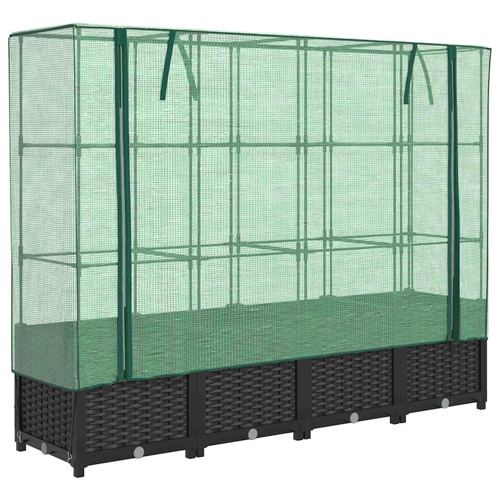 Vidaxl Planter élevé avec Kashoes 160x40x138 cm Rattanlook