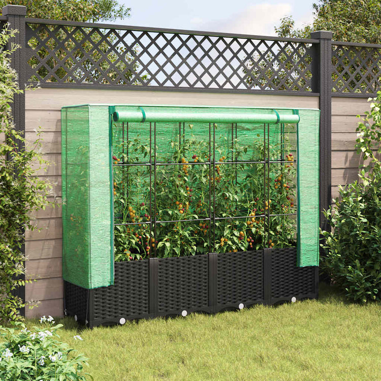Vidaxl Planter élevé avec Kashoes 160x40x138 cm Rattanlook
