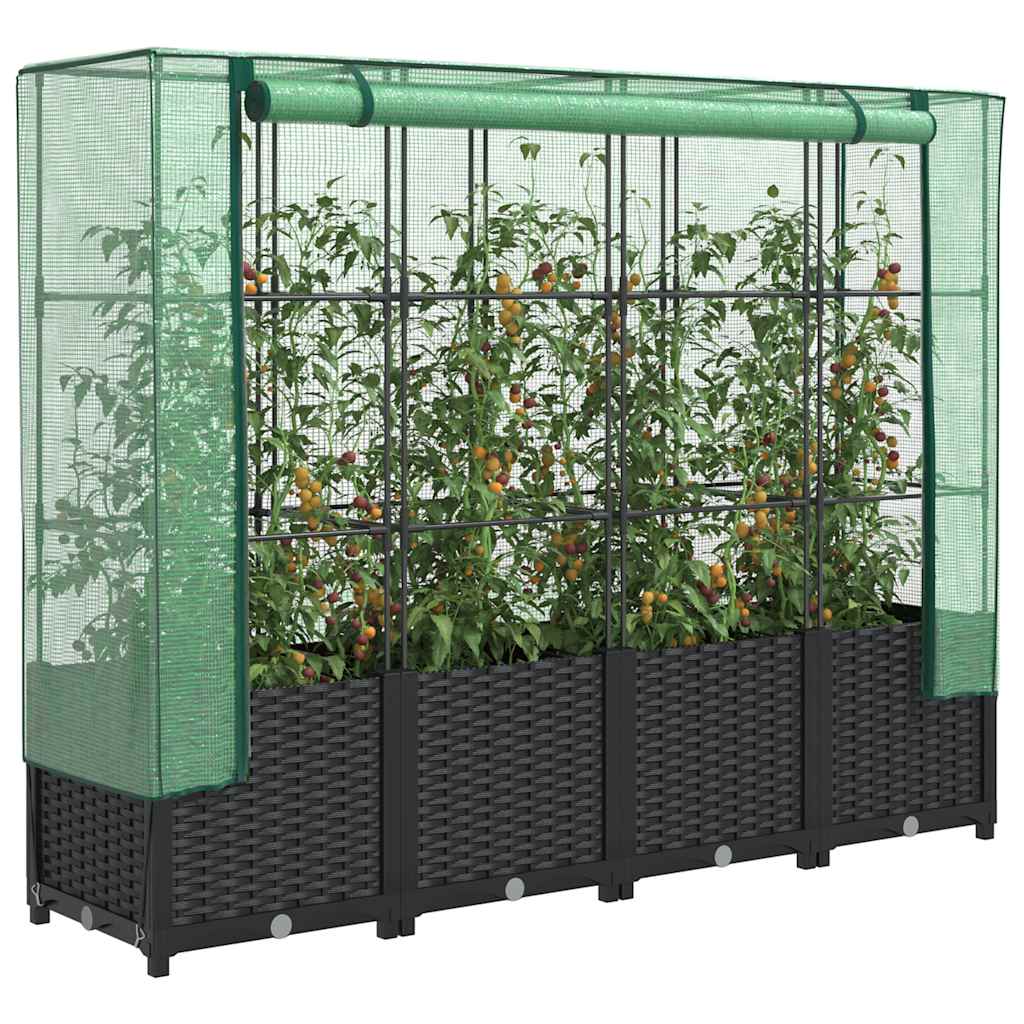 Vidaxl Planter élevé avec Kashoes 160x40x138 cm Rattanlook