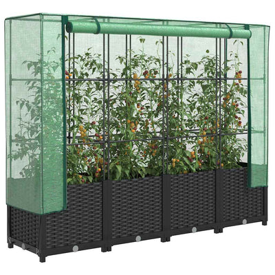 Vidaxl Planter élevé avec Kashoes 160x40x138 cm Rattanlook