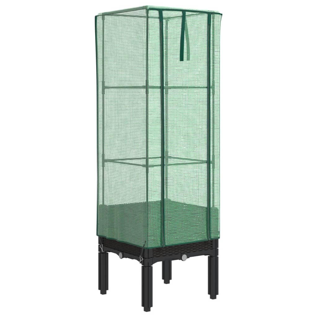 Vidaxl Planter élevé avec Kashoes 40x40x140 cm Rattanlook