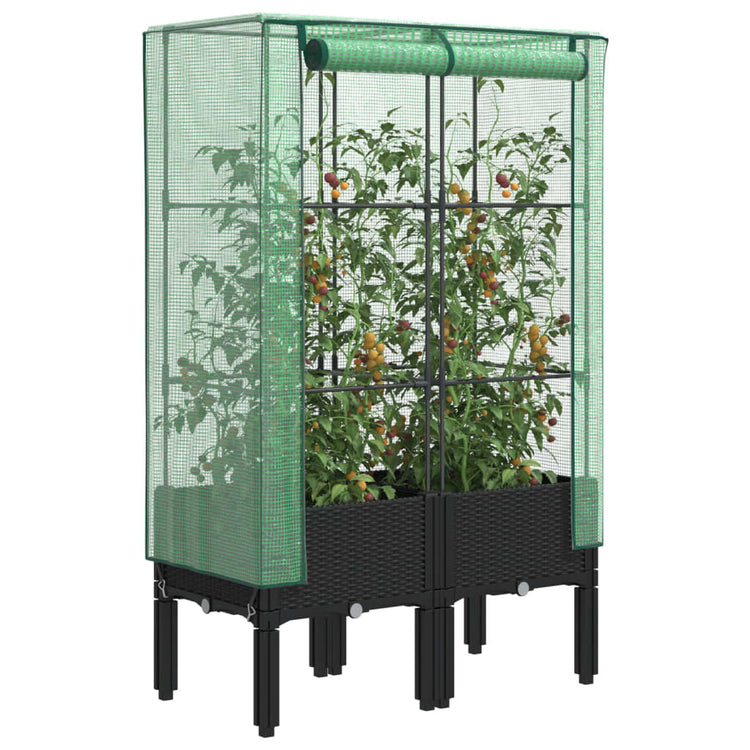 Vidaxl Planter élevé avec Kashoes 80x40x140 cm Rattanlook