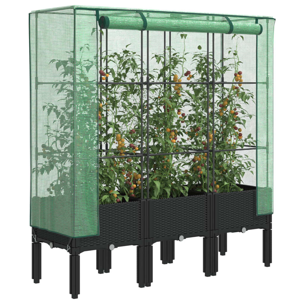 Vidaxl Planter élevé avec Kashoes 120x40x140 cm Rattanlook