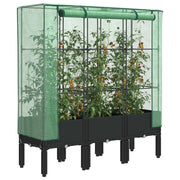 Vidaxl Planter élevé avec Kashoes 120x40x140 cm Rattanlook - afbeelding 1