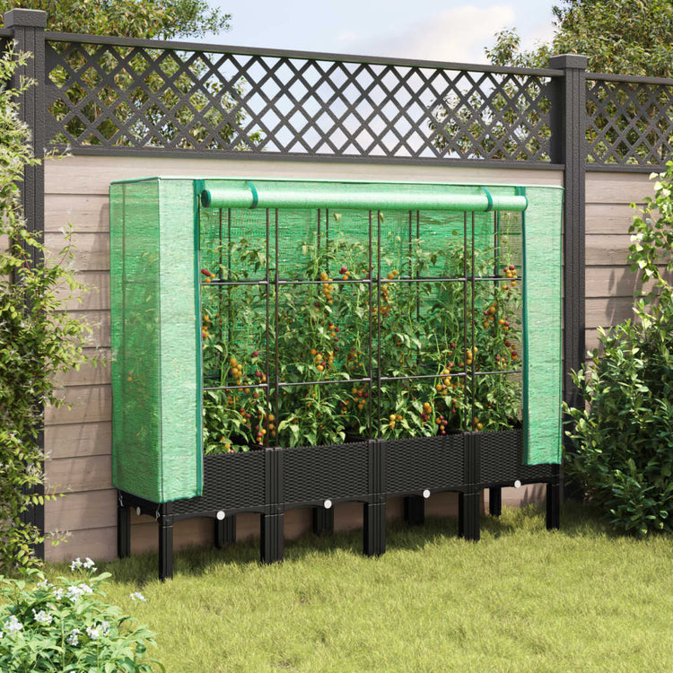 Vidaxl Planter élevé avec Kashoes 160x40x140 cm Rattanlook