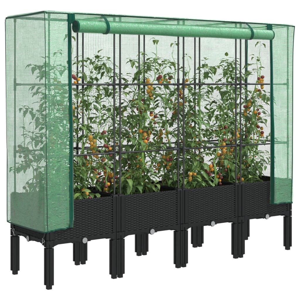Vidaxl Planter élevé avec Kashoes 160x40x140 cm Rattanlook