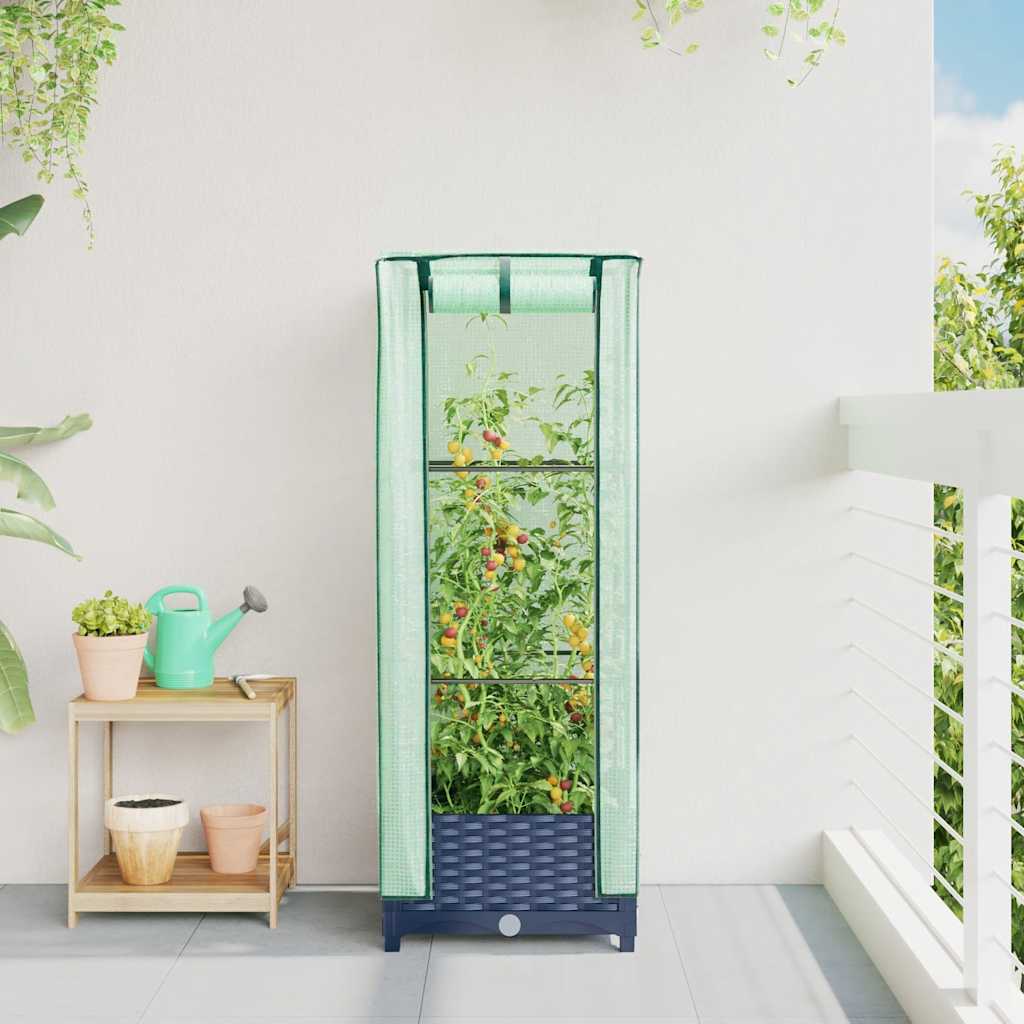 Vidaxl Planter élevé avec Kashoes 40x40x123 cm Rattanlook