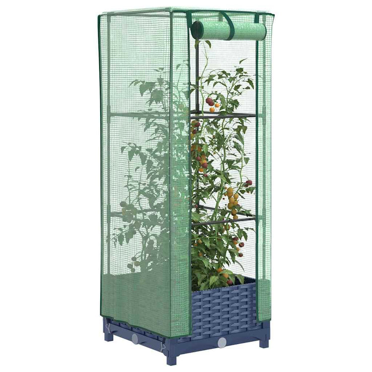 Vidaxl Planter élevé avec Kashoes 40x40x123 cm Rattanlook