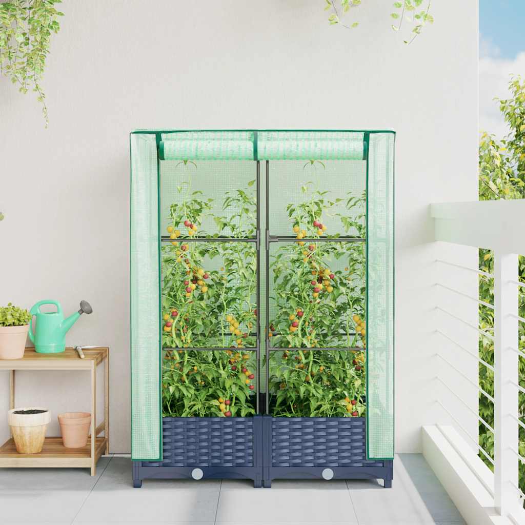 Vidaxl Planter élevé avec Kashoes 80x40x123 cm Rattanlook