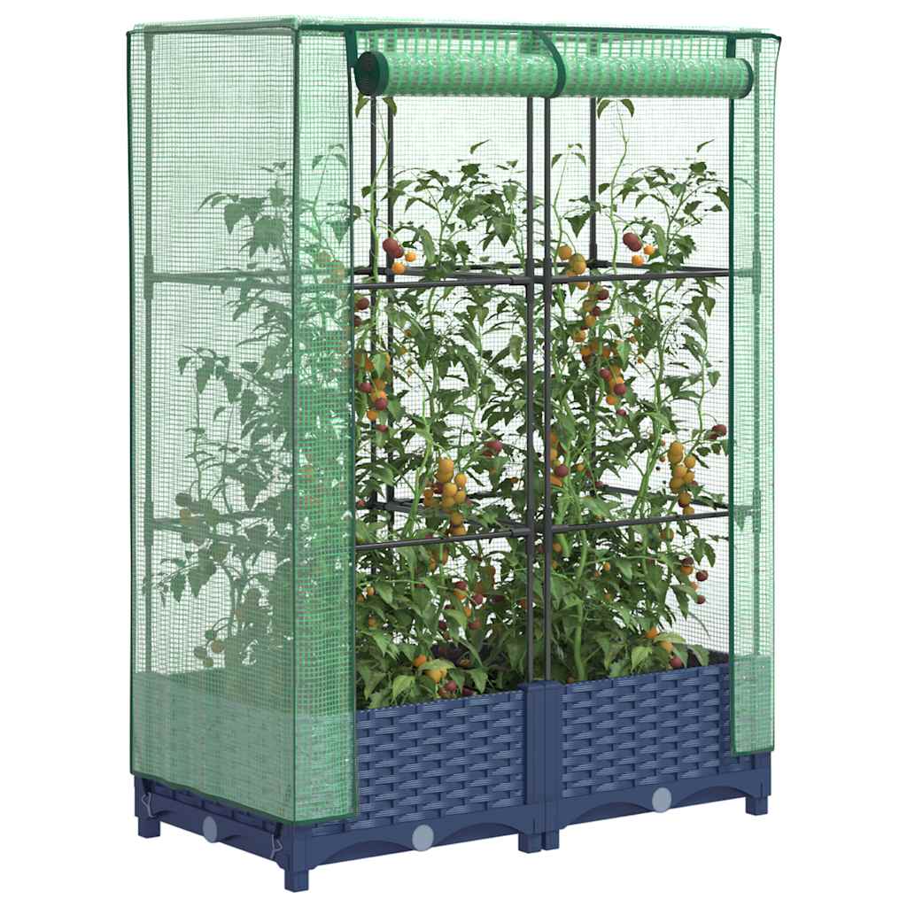Vidaxl Planter élevé avec Kashoes 80x40x123 cm Rattanlook