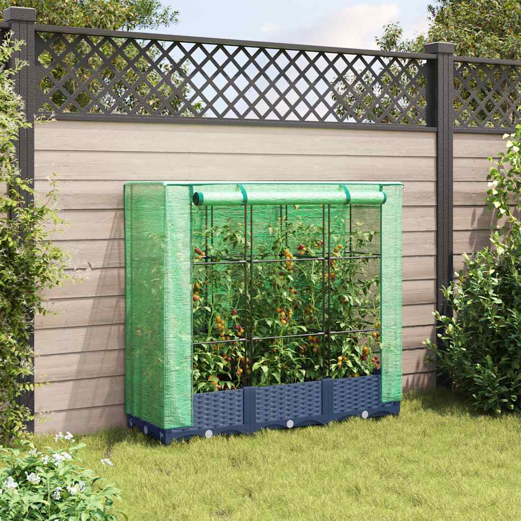 Vidaxl Planter élevé avec Kashoes 120x40x123 cm Rattanlook