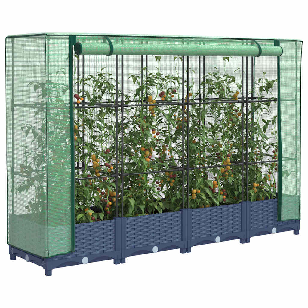 Vidaxl Planter élevé avec Kashoes 160x40x123 cm Rattanlook