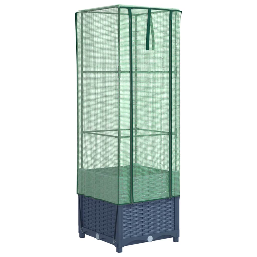 Vidaxl Planter élevé avec Kashoes 40x40x139 cm Rattanlook