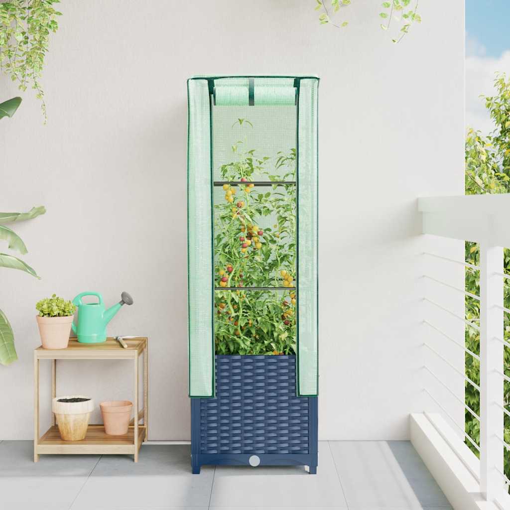 Vidaxl Planter élevé avec Kashoes 40x40x139 cm Rattanlook