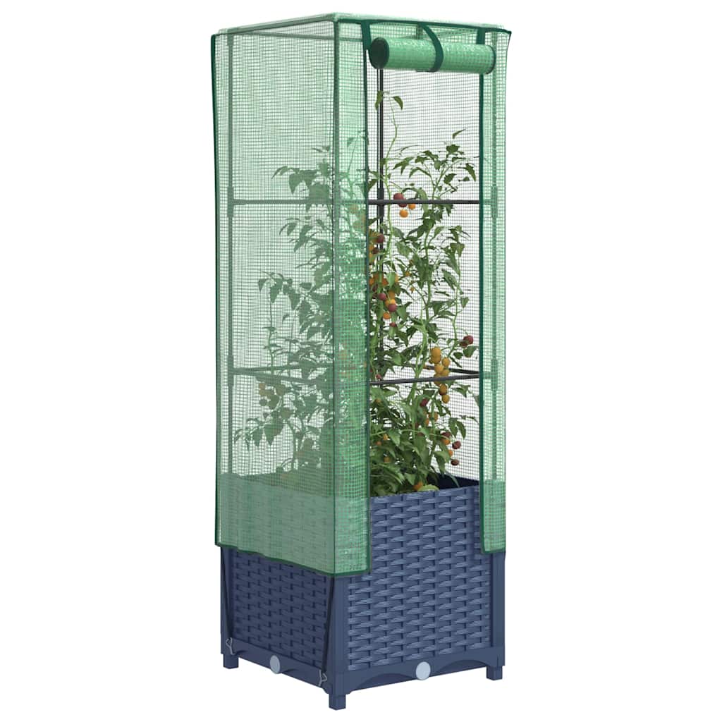 Vidaxl Planter élevé avec Kashoes 40x40x139 cm Rattanlook