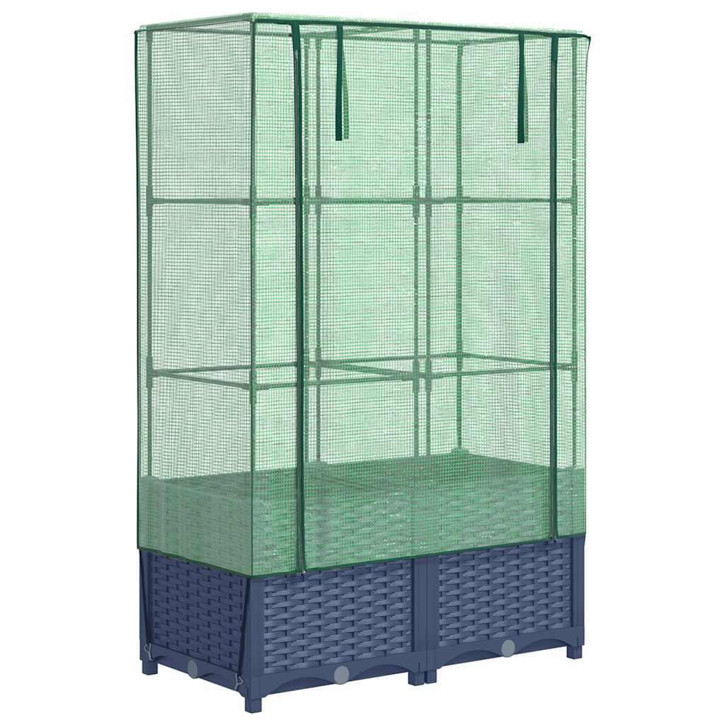 Vidaxl Planter élevé avec Kashoes 80x40x138 cm Rattanlook