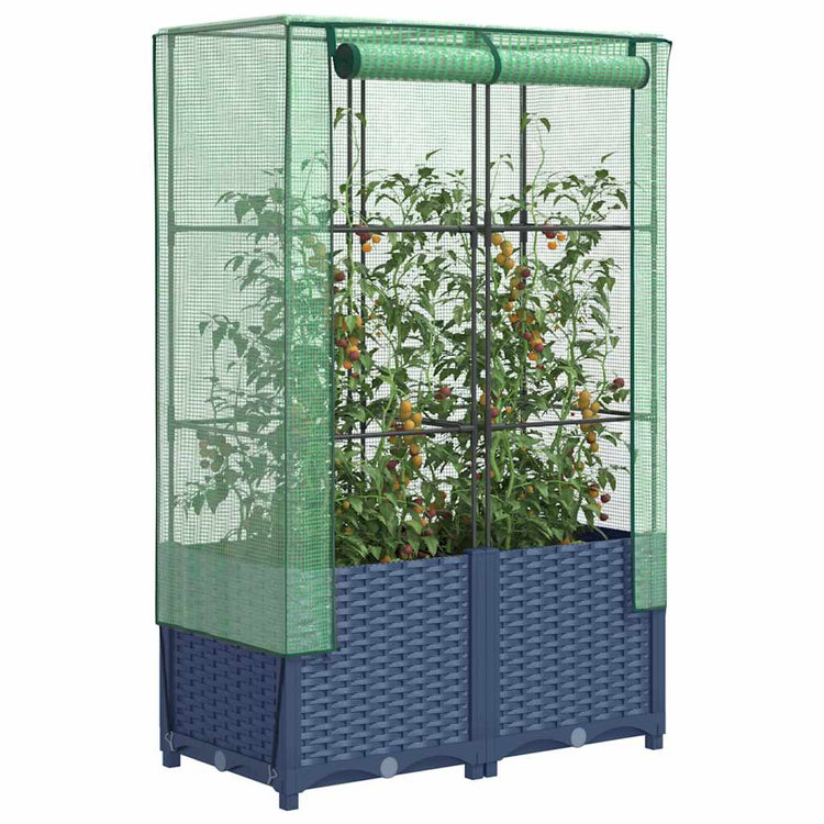 Vidaxl Planter élevé avec Kashoes 80x40x138 cm Rattanlook